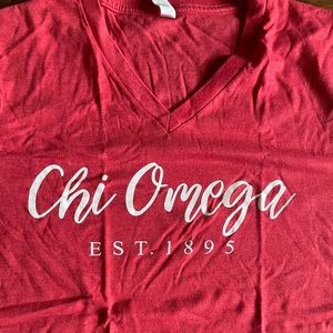 Chi Omega V Neck 1895 Tee